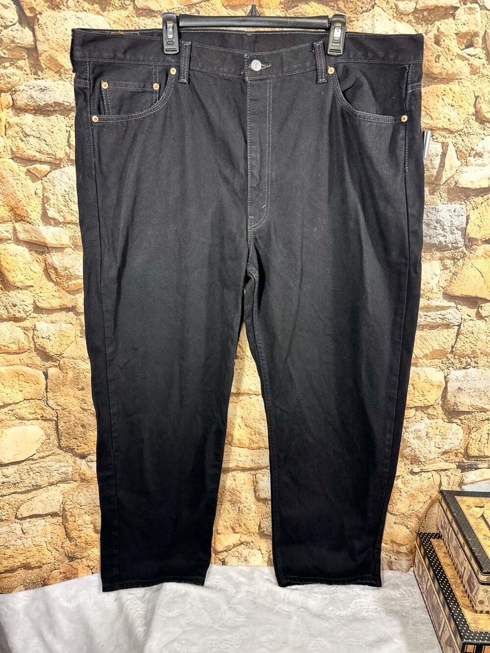 Levi's 550 Relaxed Fit Jeans Size 46x32 Black Denim